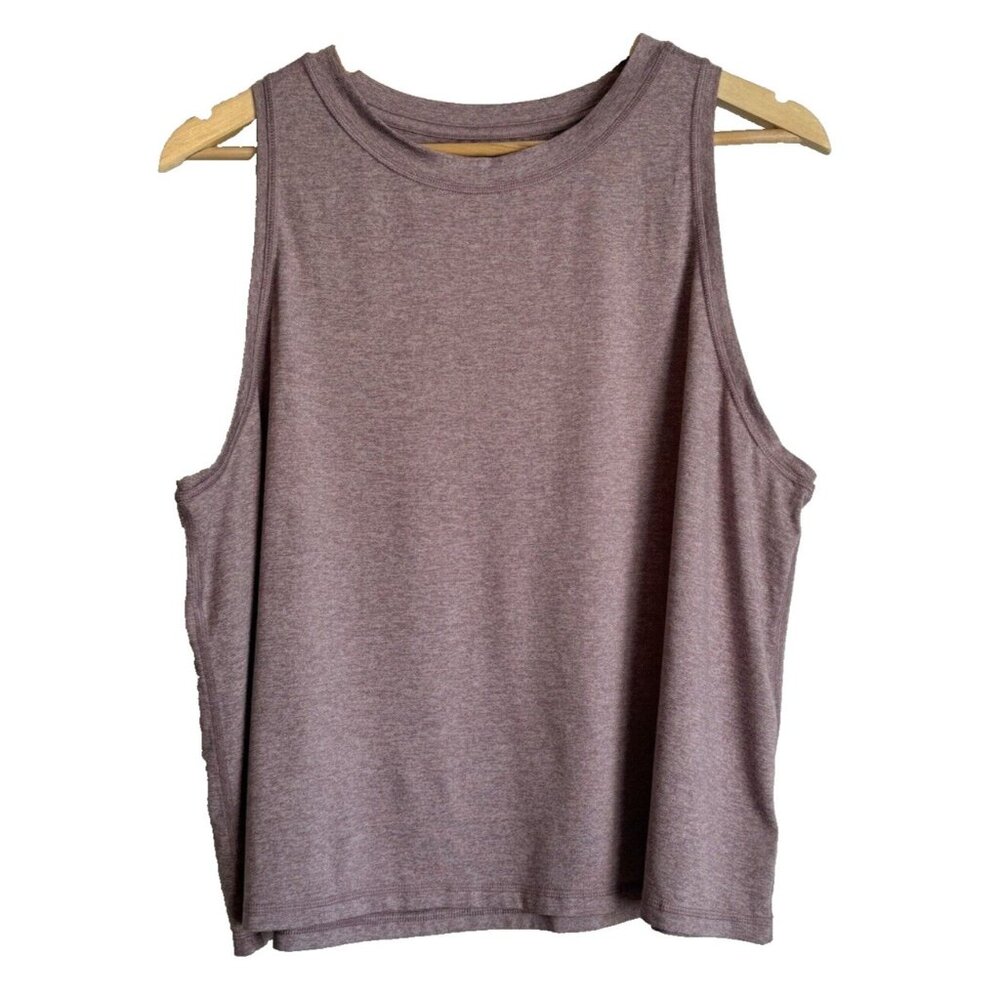 Athleta Sleeveless Uptempo Tank Top Womens 1X Heathered Taupe Activewear Gym